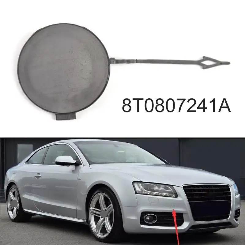A4 B8 Car Exterior Repair Replacement Black Front: Bumper Tow Hook Cover Durable ABS Exact Fit