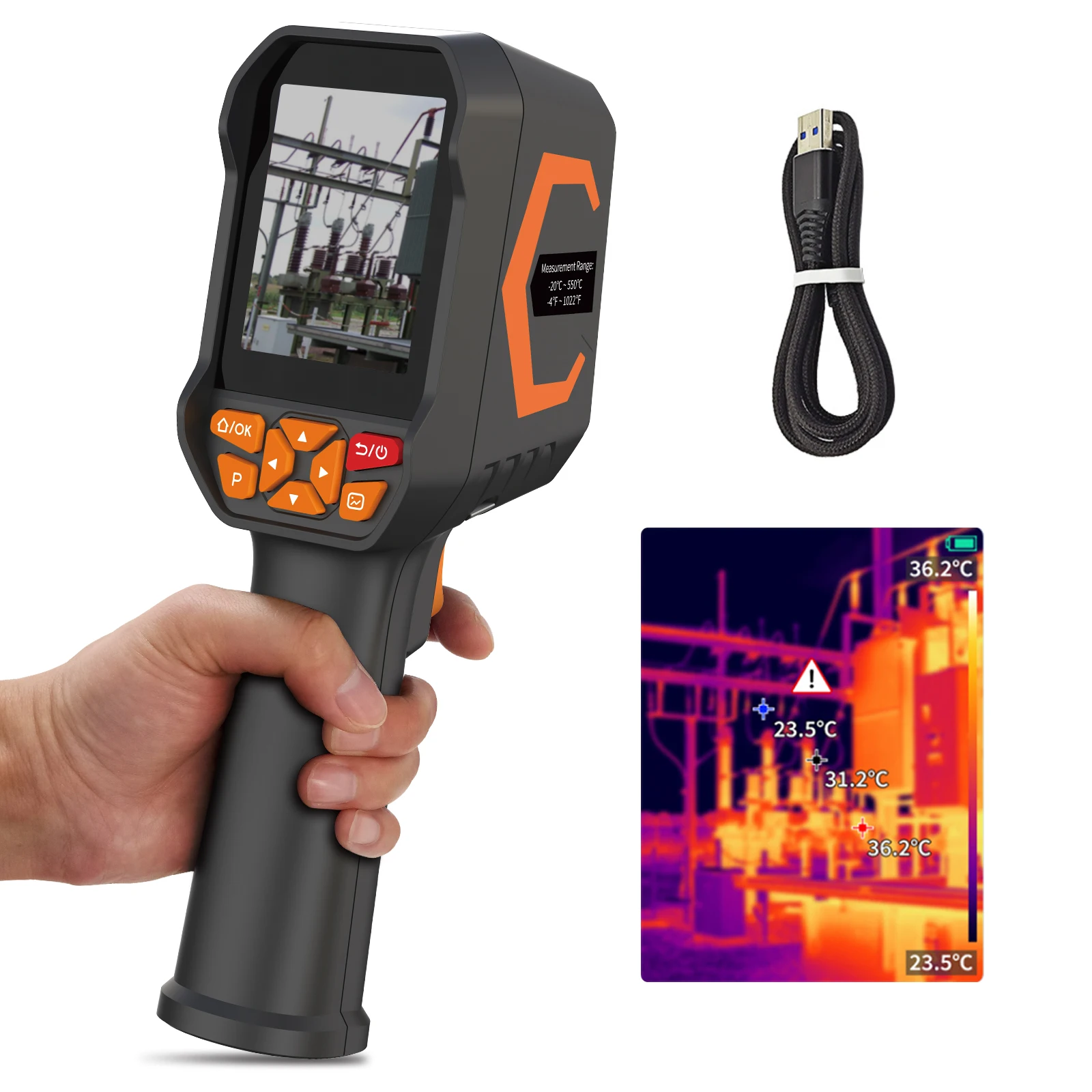 

HEDAO ST8550A Thermal Camera Infrared Temperature Imager 256x192 IR Resolution 25Hz 8G Image Storage 1280x720 Display 0.5C