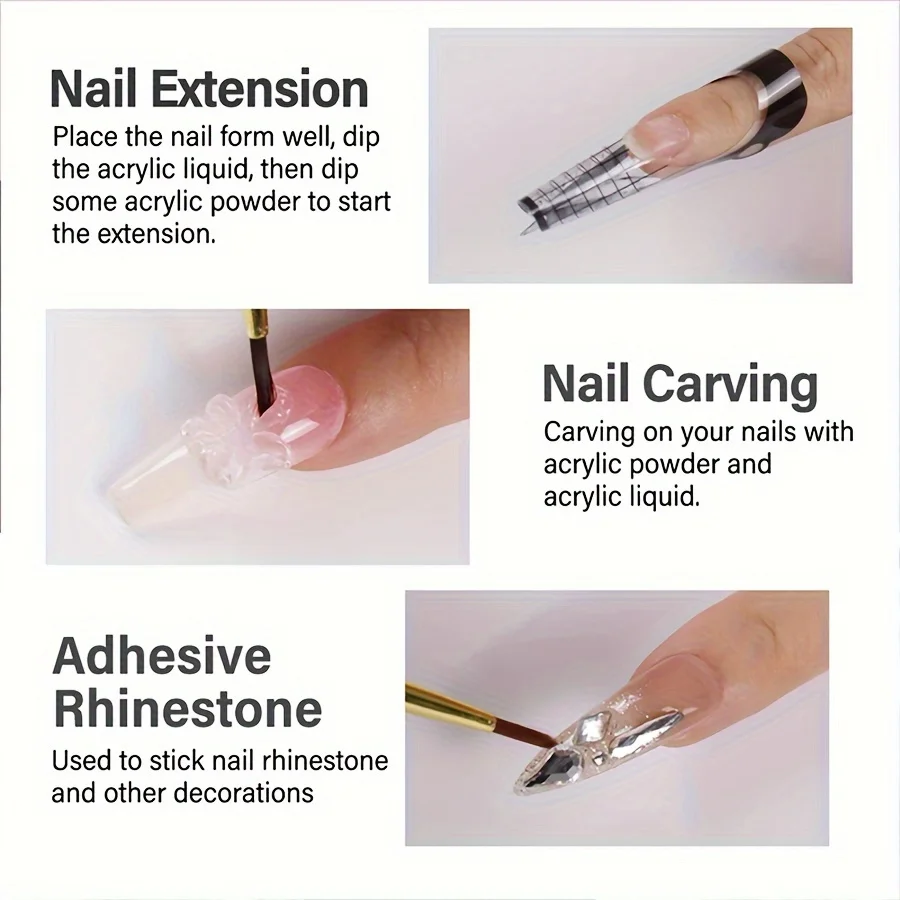 น้ำยาอะคริลิคสำหรับทำเล็บมืออาชีพ 75 มล. น้ำยาโมโนเมอร์แบบไม่มีกลิ่นสำหรับต่อเล็บอะคริลิค ชุดอุปกรณ์ทำเล็บคุณภาพระดับร้านเสริมสวย