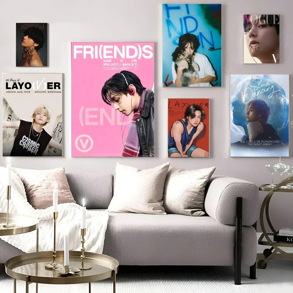 Kpop Kim Tae H-Hyung V L-laover ملصقات كلاسيكية كلاسيكية ، ديكور غرفة عتيقة ، بار منزلي ومقهى #4