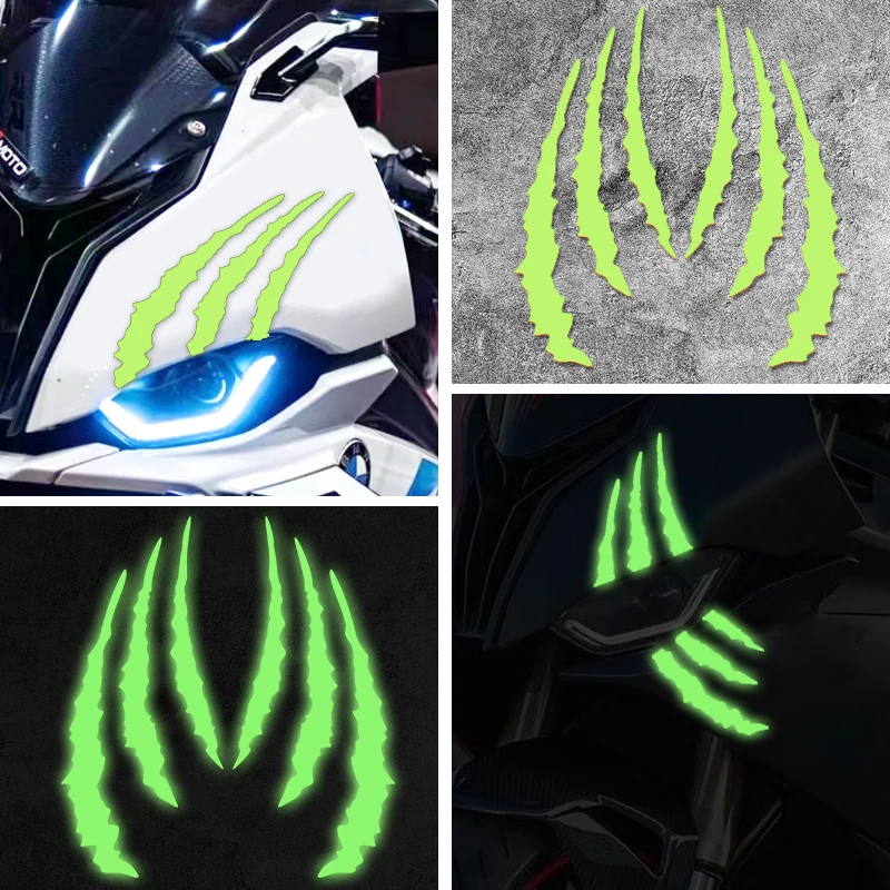 

Толстые полосы, монстр, призрак, коготь, мотоцикл, светящиеся в темноте наклейки, водостойкий скутер, топливный бак, фара, гоночный шлем, наклейка