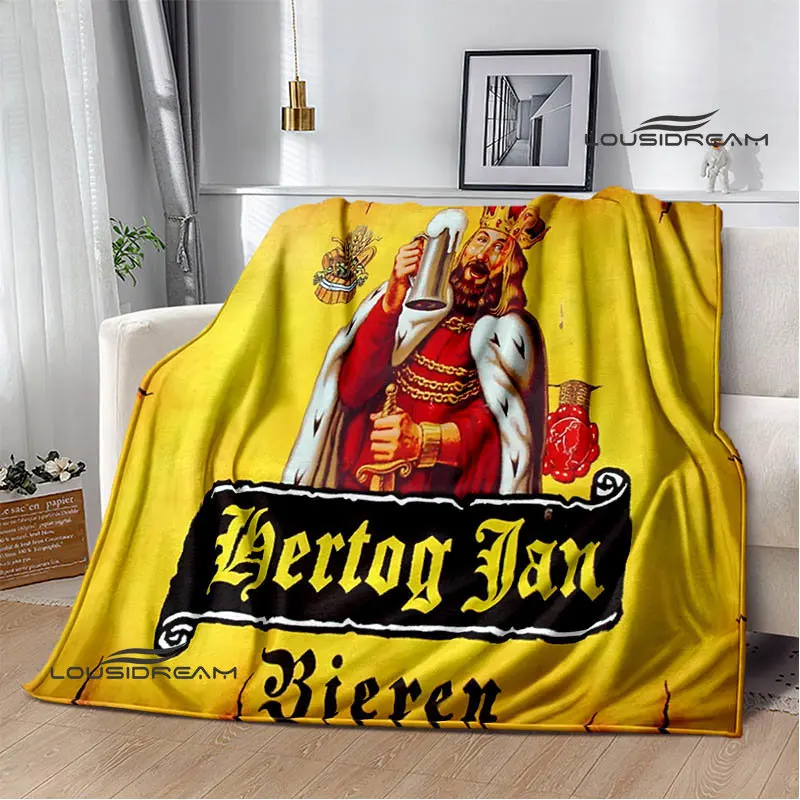 hertog jan LOGO printing blanket Warm Blanket Flannel Soft Comfortable Blanket Home Travel Blanket bed linings Birthday Gift