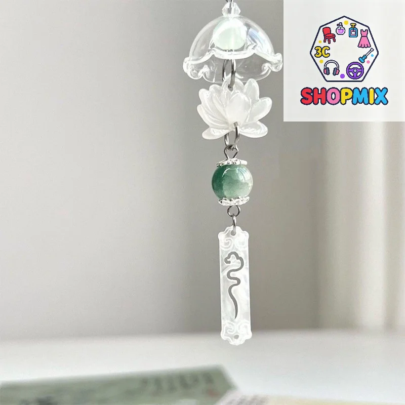 Transparent Keychain Wind Chime Pendant Keyring Mobile Phone Lanyard Bag Decorative Accessories Home Decorations