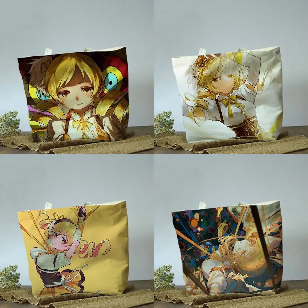 Natsume Yuujinchou Natsume Takashi Anime Plain Beige Cotton Polyester Canvas Shoulder Bag for Grocery & Travel
