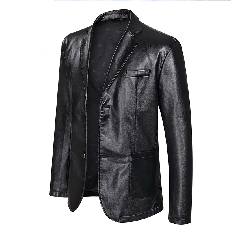 Faux PU Leather Men Jacket Coat Spring Fall Winter Top Korean Streetwear Gothic Moto Biker Punk Outwear Abrigos Mujer Invierno