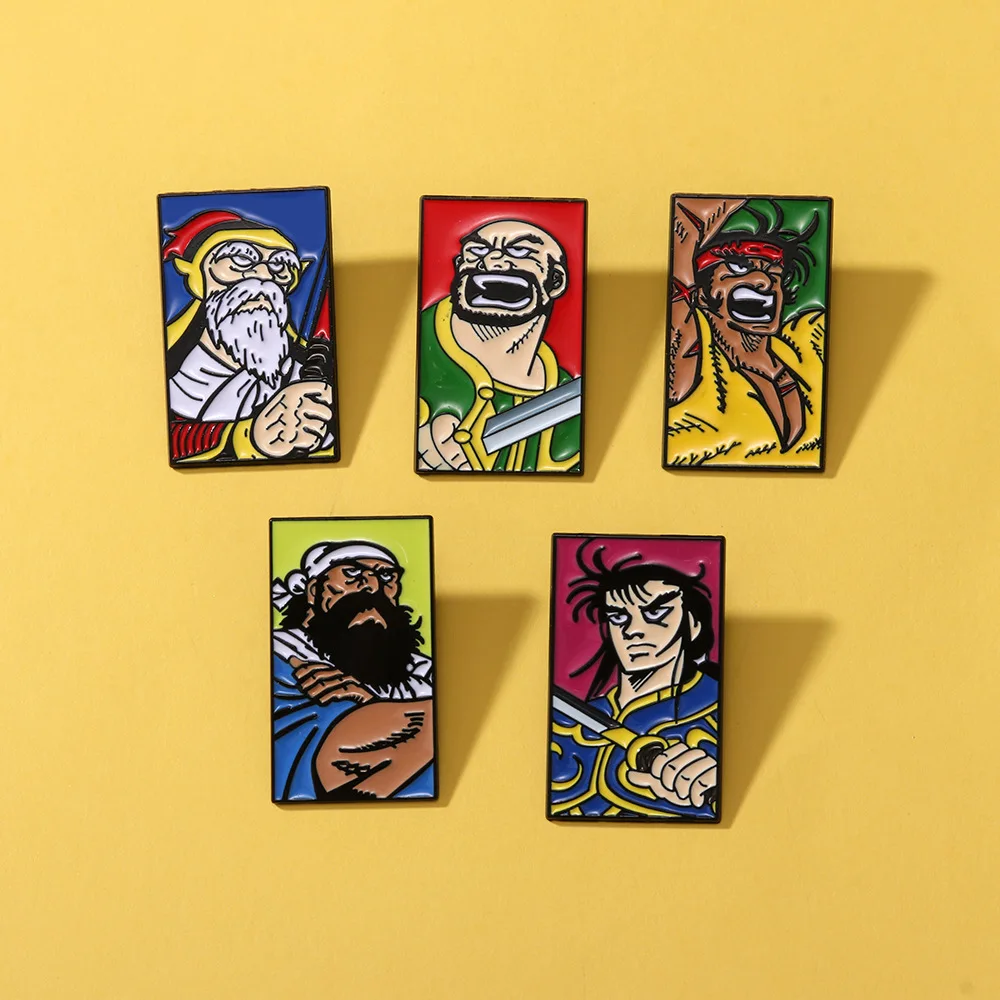 

Cartoon Street Game Enamel Brooches Lapel Pins Anime Martial Artists Boxing Shoot Sword Character Badge Jewelry Gift For Friends