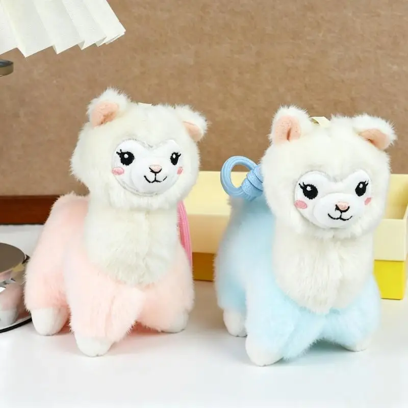 Fluffy Stuffed Alpaca Keychain Soft Touch Plush Pendant Portable Backpack Hanger for Daily Use Kids Party Favors