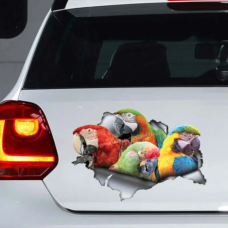 

Great Green Macaw Car Sticker Waterproof Vinyl Decal Bumper Rear Window Laptop Self-adhesive Decal For Car Accessories SH221
