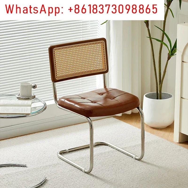 

Nordic Solid Wood Rattan Chairs, Living Room Backrest Chair, Home Dining Chair, Office Chair, Metal Stool,Mobile Seat,Customized
