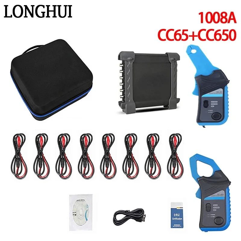 

1008A Car Virtual Oscilloscopes Portable Automotive Diagnostic Oscilloscopes Tools DAQ Programmable Generator PC USB 8 Channels