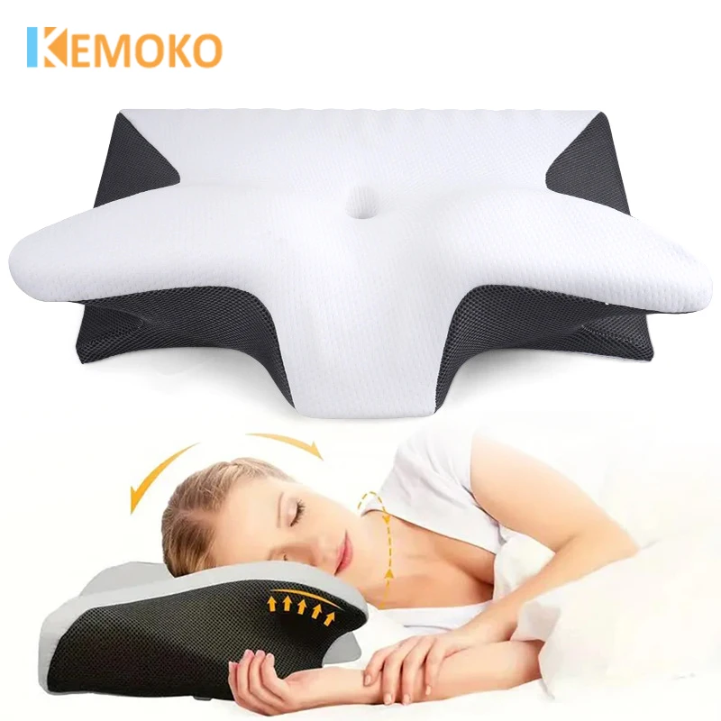 Butterfly Sleep Memory Neck Massage Pillow Slow Rebound Memory Foam Sleep Pillow Cervical Orthopedic Pain Relif Ergonomic Pillow