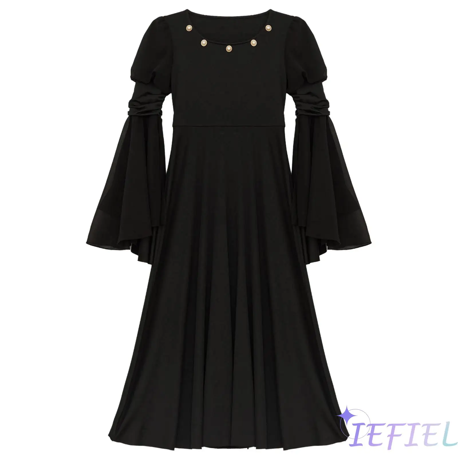 Girl Renaissance Medieval Costume Retro Princess Cosplay Party Gown Bell Sleeve Long Dress Gothic Halloween Dress-up Vestidos