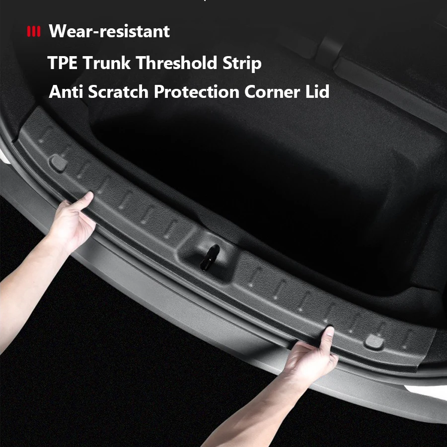 Trunk Threshold Bar Guard Plate For Tesla Model YL Model Y Juniper TPE Side Protective Cover Door Sill Plate Car Accessories