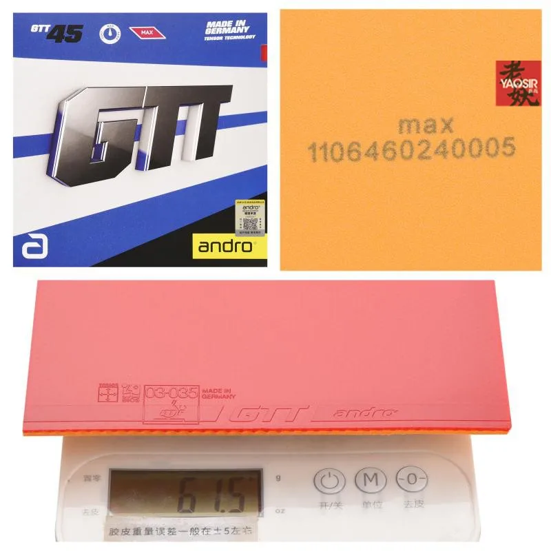 

ANDRO GTT 40/45 Резина для настольного тенниса Астронинговые шипы в быстрой атаке и петле MAX Губка для пинг-понга Резина Внутренняя энергия