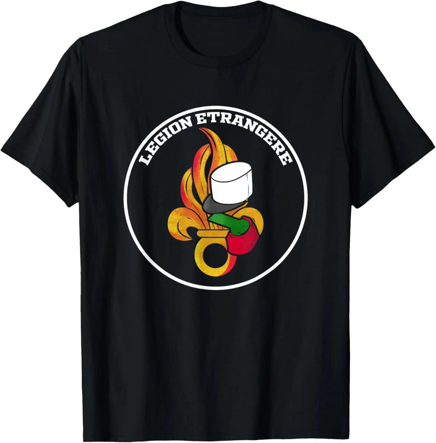 Legion Etrangere Crest & Uniform T-Shirt Short Sleeve Casual 100% Cotton Shift
