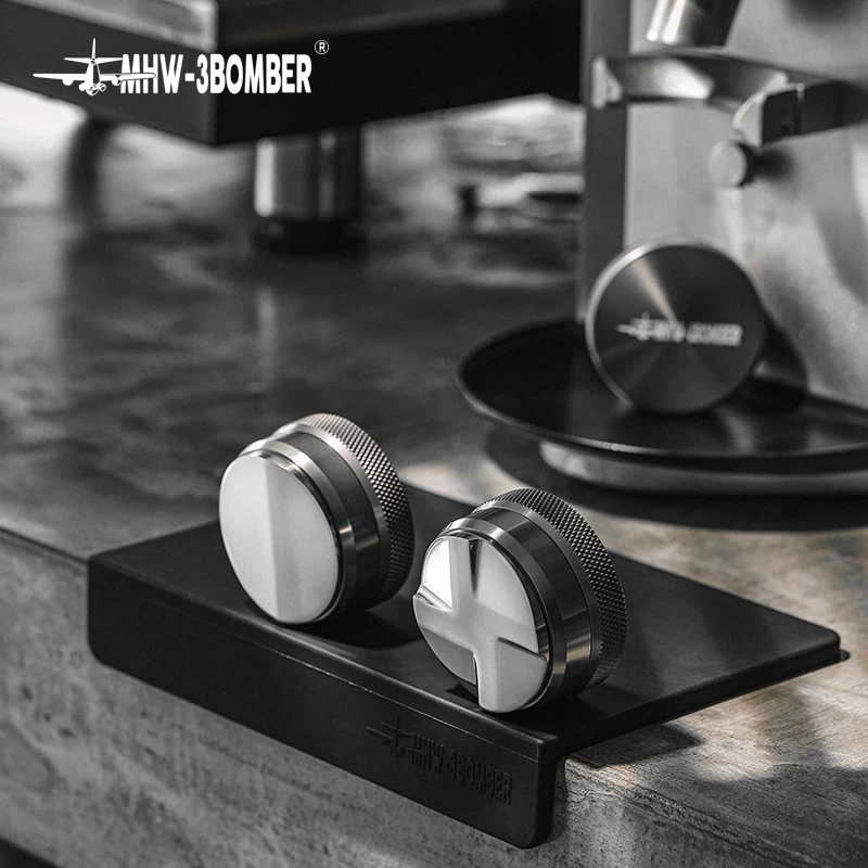 MHW-3BOMBER 51/53/58mm Coffee Distributor and Espresso Tamper Professional Tamping Mat and Brush Set Home Barista Accessorie