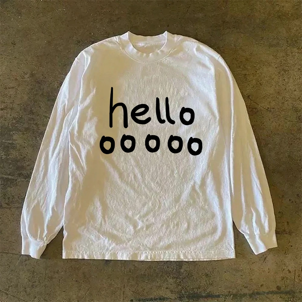 

Mengyue Beautiful Brand Cotton Long Sve T-irt ex Loose Fit Versatile Top Heavyweight Pure Cotton Youth Faion