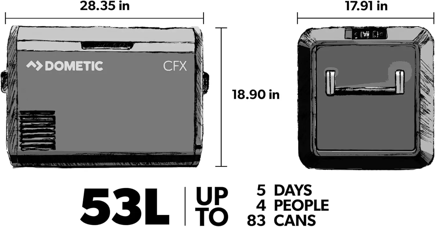 Portable Refrigerator and Freezer with ICE Maker, Powered by AC/DC or Solar