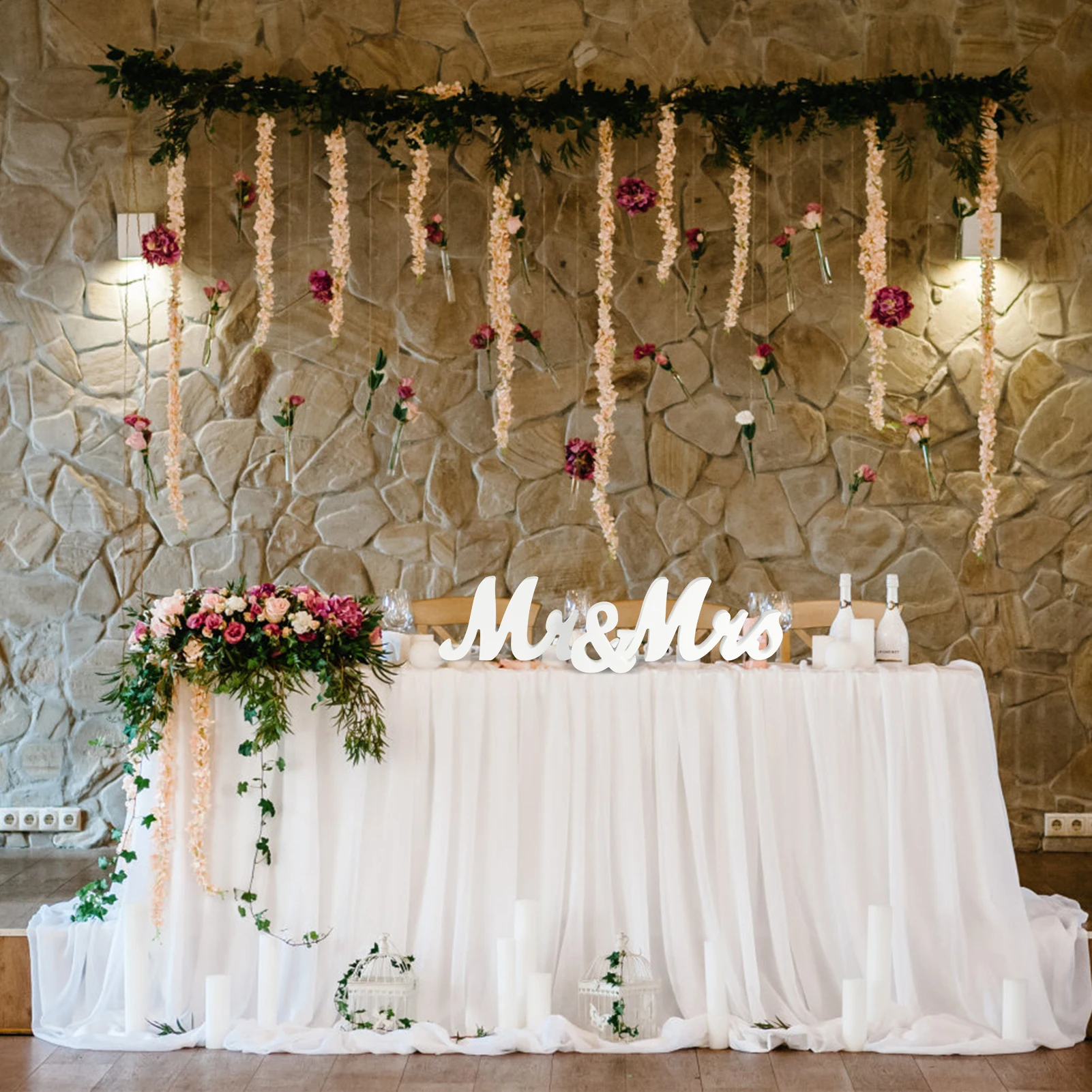 

Mr and Mrs Sign Exquisite Wooden Letters Mr & Mrs Wedding Pros Anniversary Party Decoration