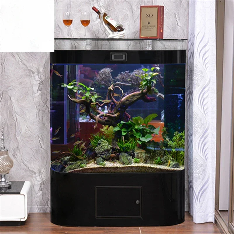 Hot sales Household Living Room Small Glass Change Water Ecological Landscaping Large Bottom Filter Goldfish Turtle Jar