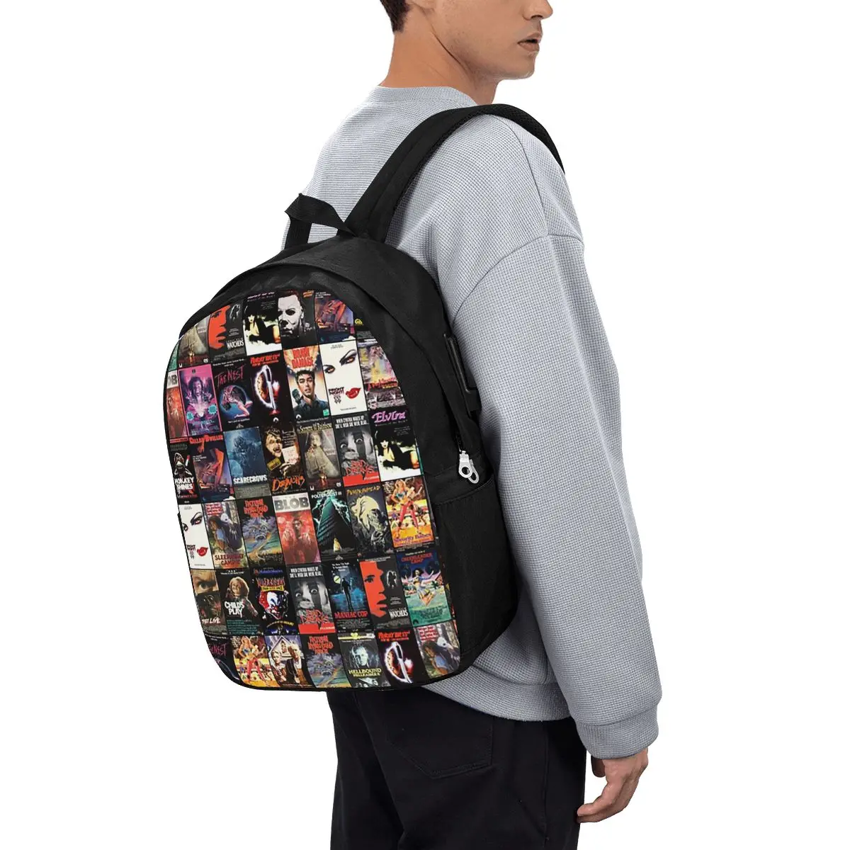 

RETRO HORROR VHS ARTWORK - 1988 Backpack Travel Notebook Bag Computer College Student School Bag Laptop Shoulder Bags