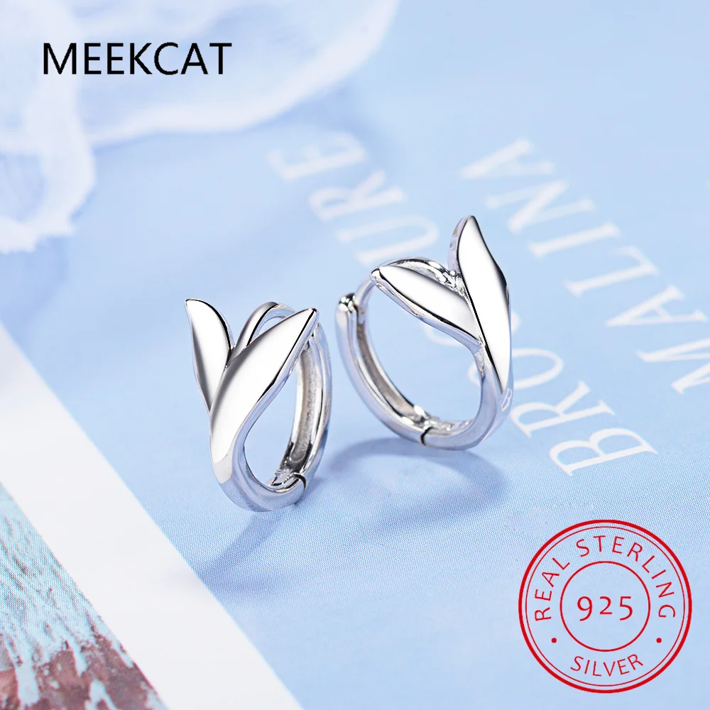 925 Sterling Silver Trend Ocean Fishtail Huggies Ear Loops for Women Statement Girl Daily Wear Hoop Earrings Jewelry Party Gift