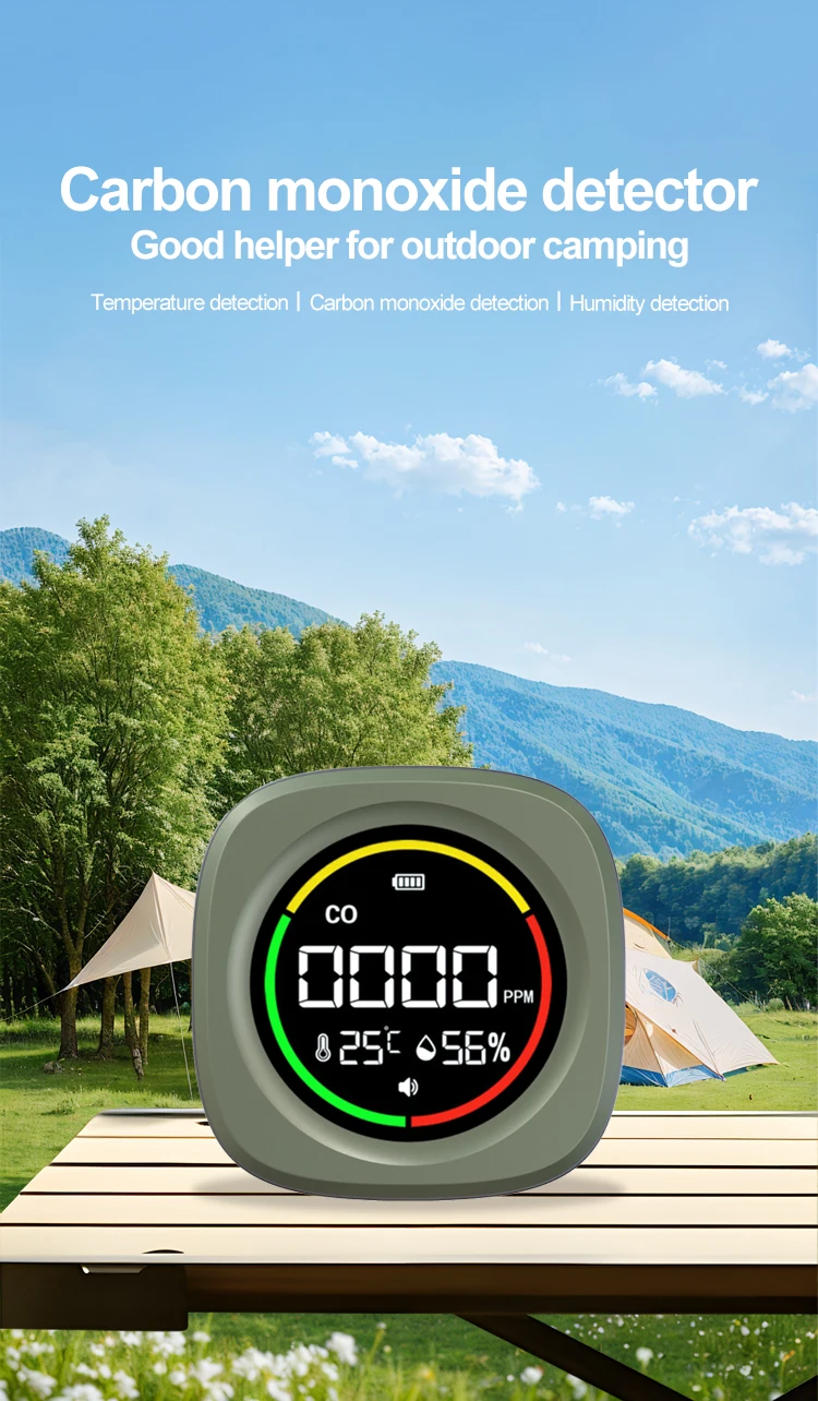 K5 3-in-1 Portable Carbon Monoxide Detector CO Air Quality Portable Monitor HD L