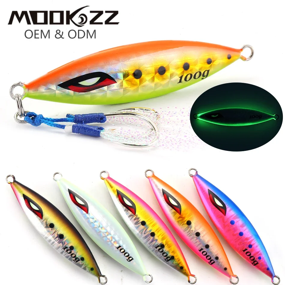 MOOKZZ New Metal Slow Jigjing Fishing lure 40G 60G 80G 100G 130G 150G 180G 200G Sea Boat Sinking Lures