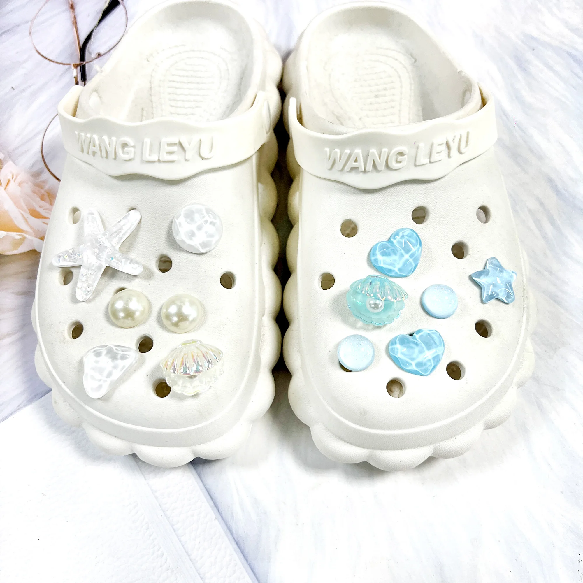 Cute Sea Shell Shoe Charms for Clogs Accessories DIY Silde Sandals Gardens Shoe Decoration Buckles Pins Boys Girls Gifts image 6