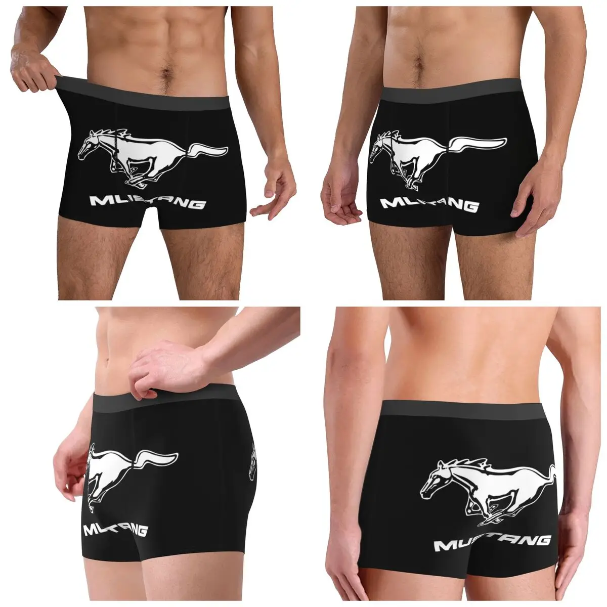 Boxer Underpants Shorts Ford Mustang Logo Panties Men Comfortable Underwear for Homme Man Boyfriend Gifts