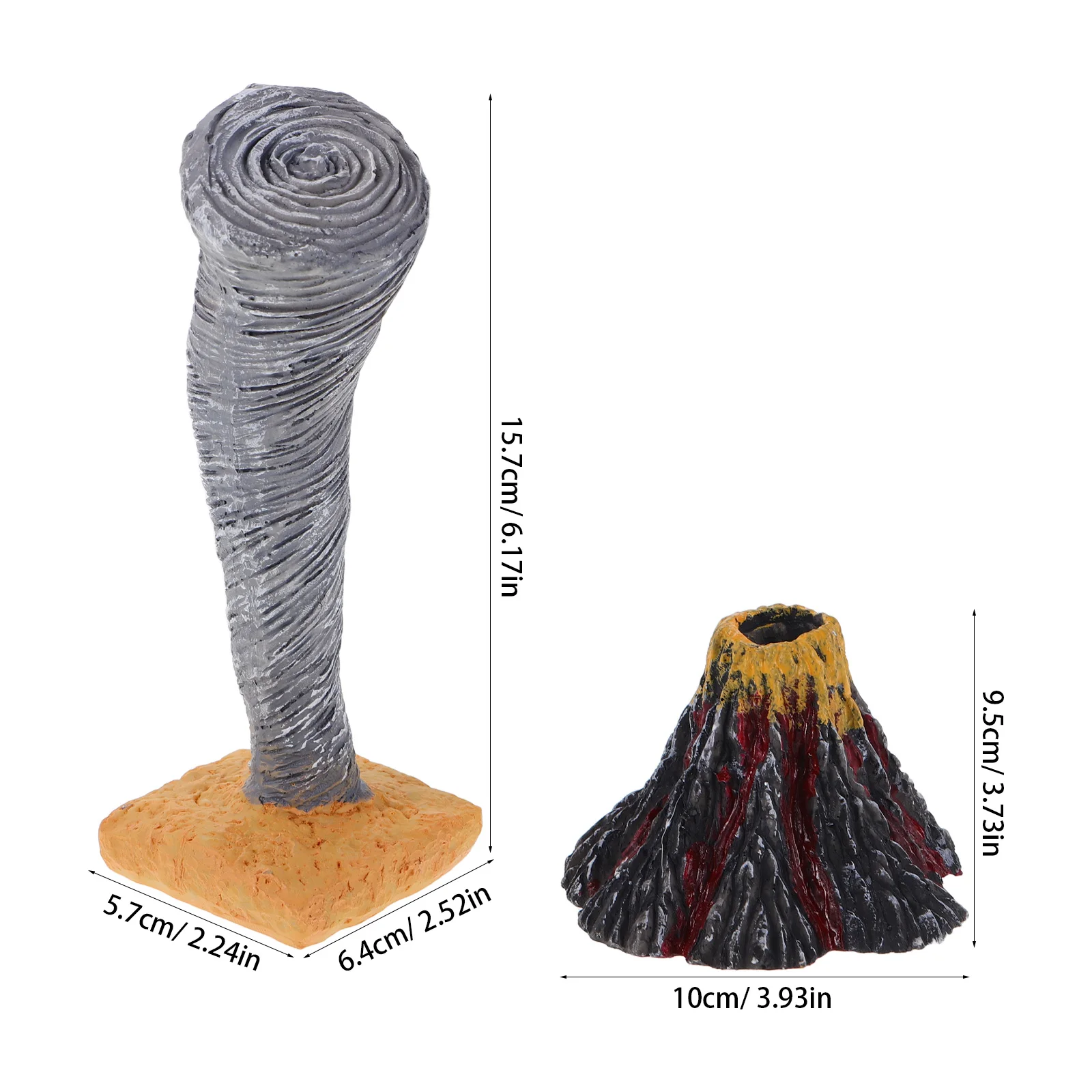 2Pcs Disaster Simulation Teaching Aid Interactive Volcano and Tornado Science Experiment Kit for Children Hands-on Learning Stem