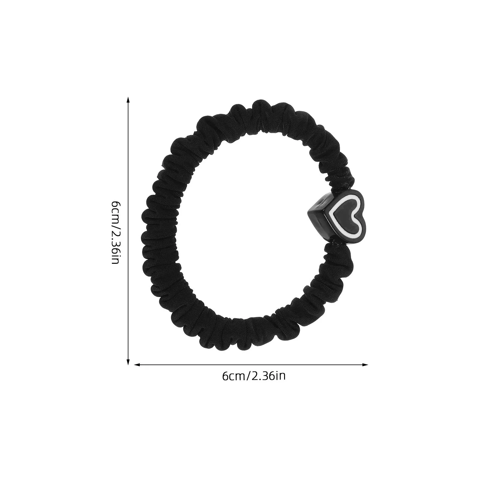 5 قطعة تصميم القلب مرونة عالية العلاقات الشعر Scrunchies للنساء الفتيات أصحاب ذيل حصان أسود لا ضرر اكسسوارات التصميم