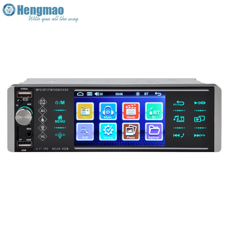 

HENMALL 4168AI Touch 4.1inch Car MP5 Player Bluetooth Hands-free Voice HD Touch Screen 1080P HD audio and cideo playback