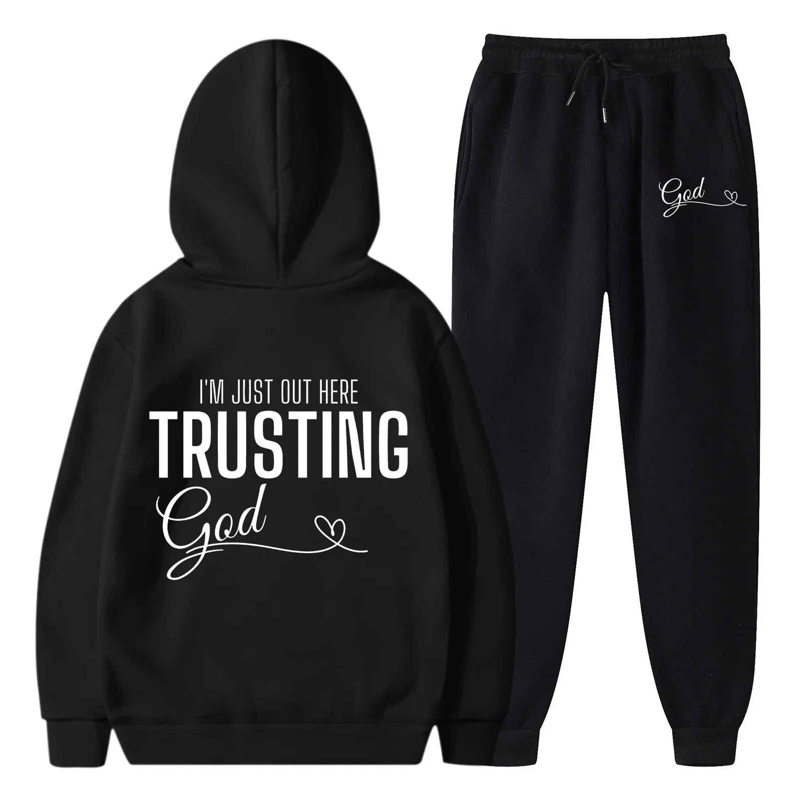 

Womens Fleece 2 Piece Outfits Hoodie Sweatsuits Sets Oversized Sweatshirt Baggy Sweatpants With Pockets Fall Tracksuit Sets