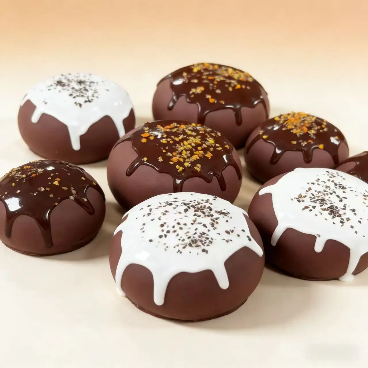 Squishy Slow-Rebound Stress Relief Toy Shaped Like a Chocolate Cream Mochi Round Bread