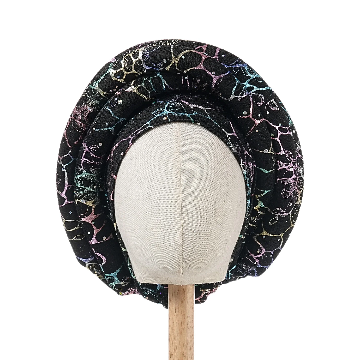 Motorhaube für Damen, Mütze, Turban, gefaltet, Knospe, exquisites Kopftuch, lässig, bequem, modisch, vielseitig, warm, Kreuzhut, Rand, Falten, Spitze – Detail 3
