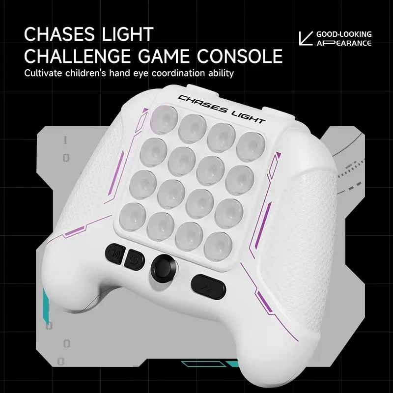 Chases Light Game Console Electronic Pop Light Up Quick Push Game Handle Toys for Children Adults Fidget Anti Stress Relief Toys