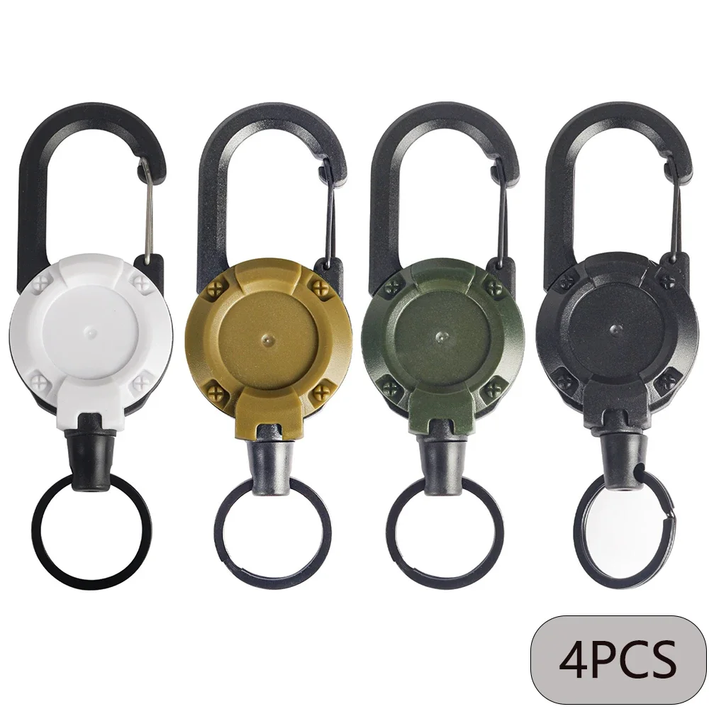 1/2/4 Stück ausziehbare, einziehbare Schlüsselanhänger, robuste Clip-Halterungen mit Karabiner-Schlüsselanhänger für Herren, Outdoor-Taschen