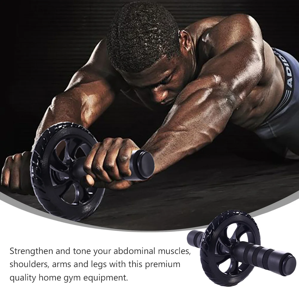 

Ab Roller Wheel Premium Pvc Non-Slip Surface Steel Tube Core For Home Gym Workout Exercise Muscle Trainer
