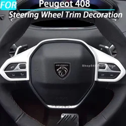 Car Steering Wheel Trim Decoration Cover Sticker for Peugeot 408 Interior Accessories 2022 2023 2024