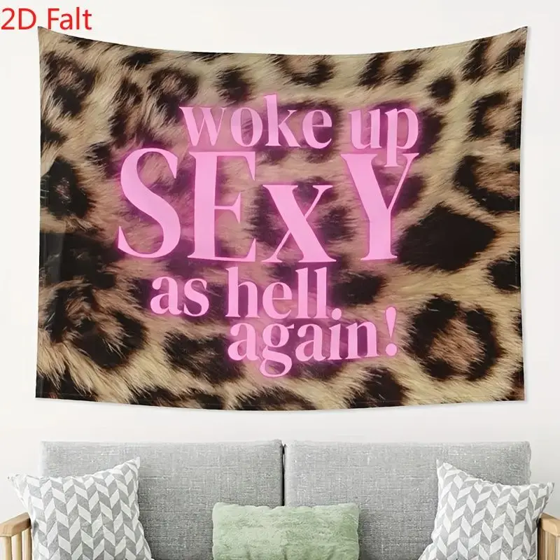 VIKAMA Retro Leopard Pink Hot Girl Tapestry Background Girl Sweet Cool Atmosphere Wall Decoration Room Decoration