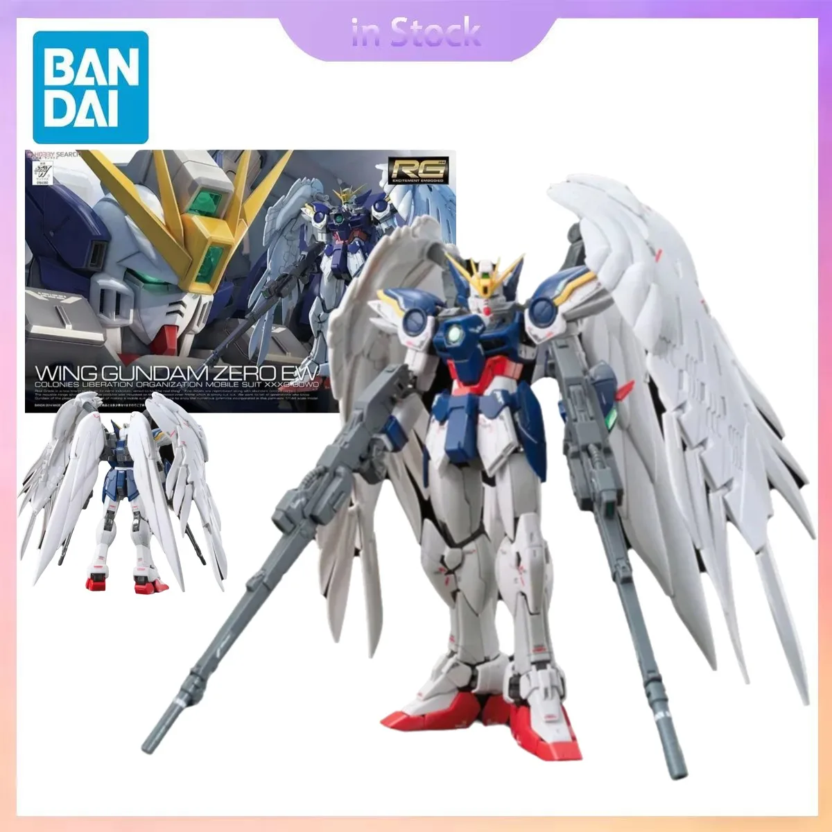 

Original Bandai Genuine In Stock RG 1/144 Wing Gundam Zero EW Anime Collection Action Figure Model Kits Gift for Boy girl