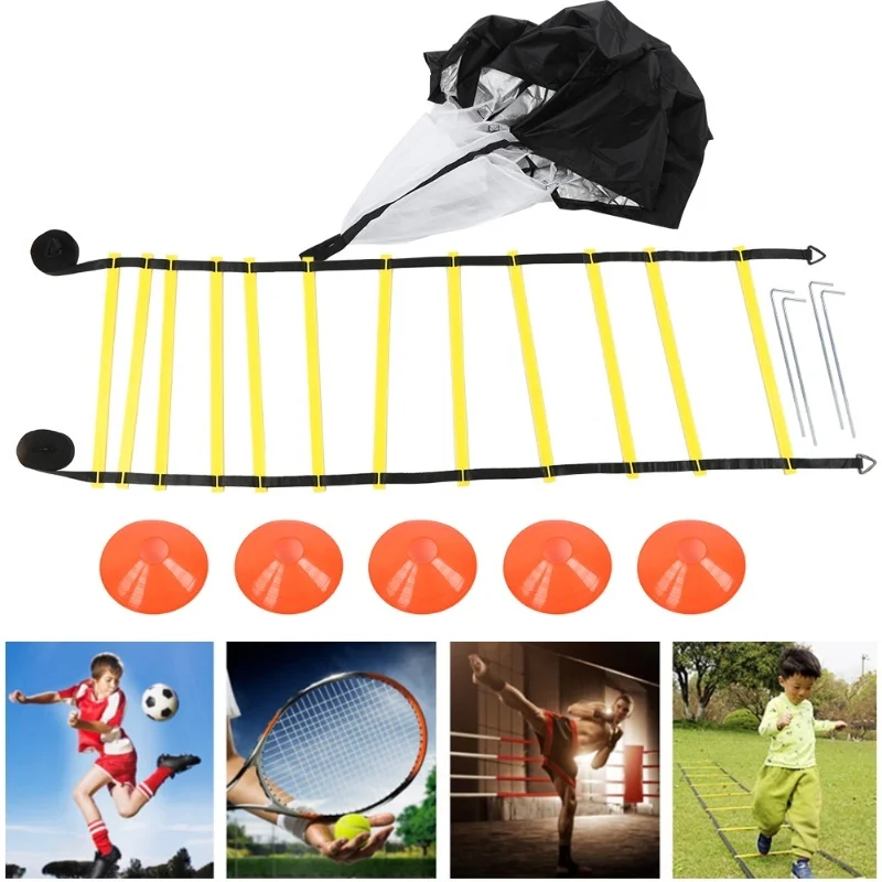 

Football Training Ladder Disc Drag Parachute Set Jump Lattice Agile Training Rope