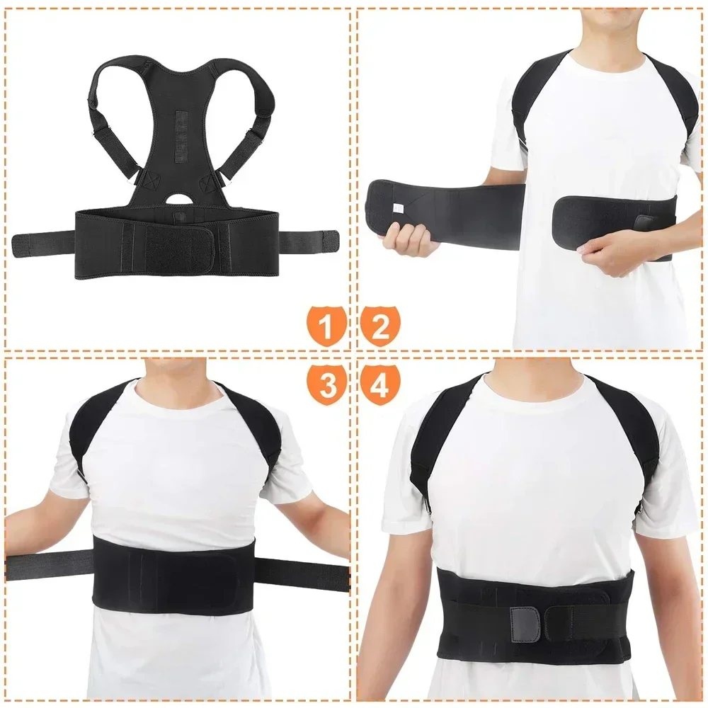 Magnetic Therapy Posture Corrector Posture Corset Shoulder Support Belt for Men Women, Lumbar Back Support Belt Shoulder Posture