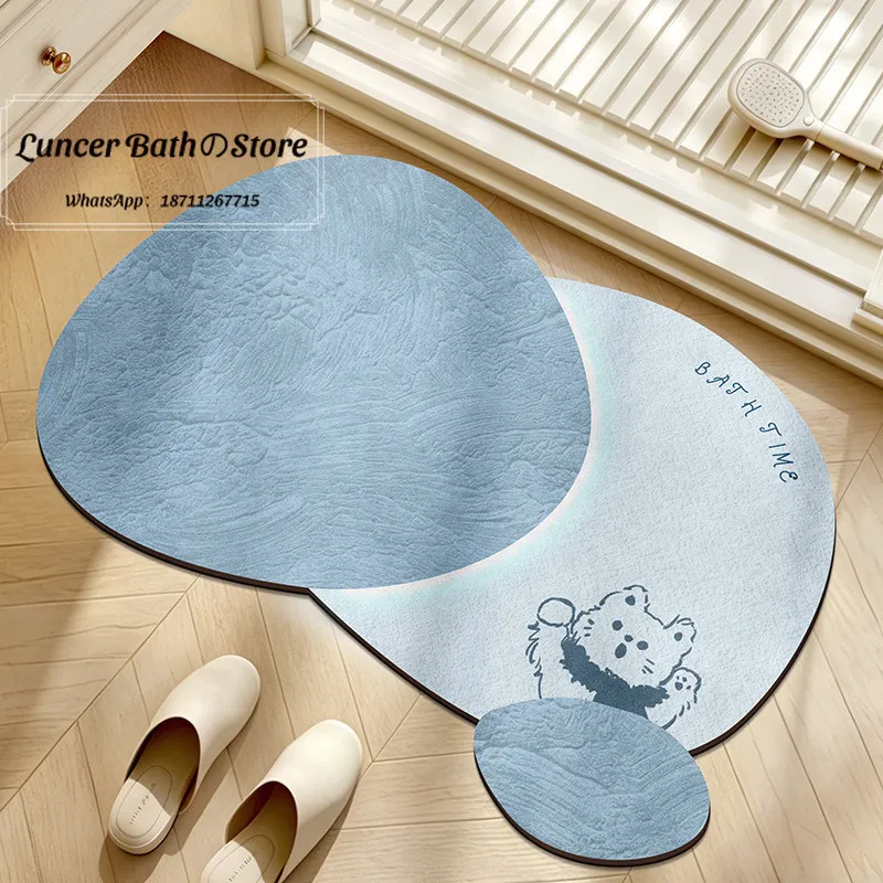Simple bathroom floor mat, special anti-skid foot pad for water absorption at the door of the bathroom, dirt-resistant and easy