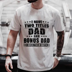 Bonus Dad Men's T-shirts Clothes Step Dad Tee Shirt Homme Birthday Tee Tshirts Short Sleeve O-neck Clothing for Men Tops