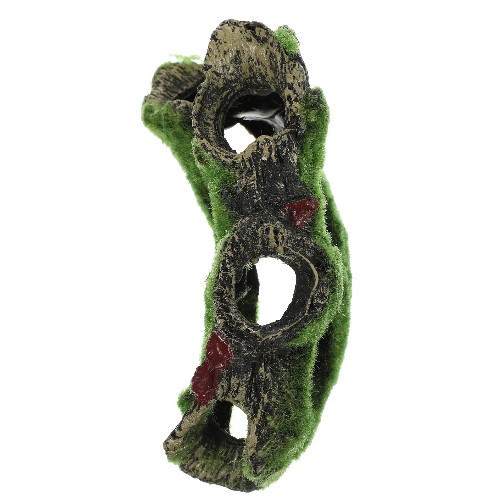 

Aquarium Fish Tank Tree Hole Cave Hideaway Decor Moss Landscape Ornament Resin Natural Vivid Realistic Chic Hiding Playing