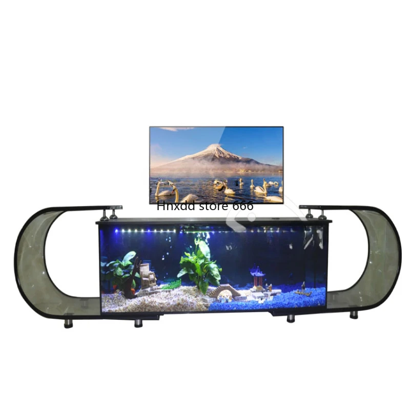 TV Cabinet Fish Tank Background Ecological Fish Tank Wall Super White Large Integrated Glass Fish Globe Tea Table