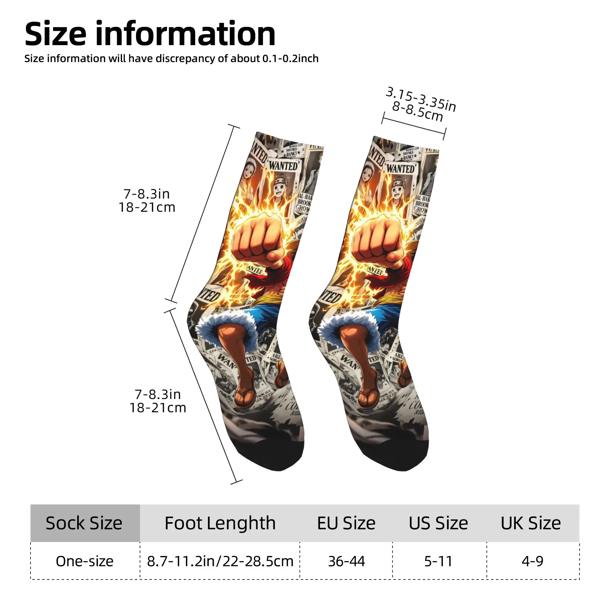 Calzini casual unisex per equipaggio Rufy Zoro Tony Chopper Accessori anime Calze morbide antiscivolo