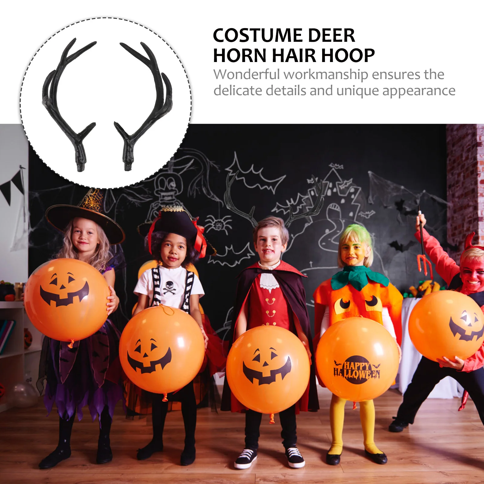 

1 Pair Simulated Deer Horn Hair Hoop Creative Headdress Diy Prop For Festival Carnival Party Costume Decoration Accessory